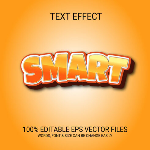 Smart 3D Fully Editable Eps Text Effect Design cover image.