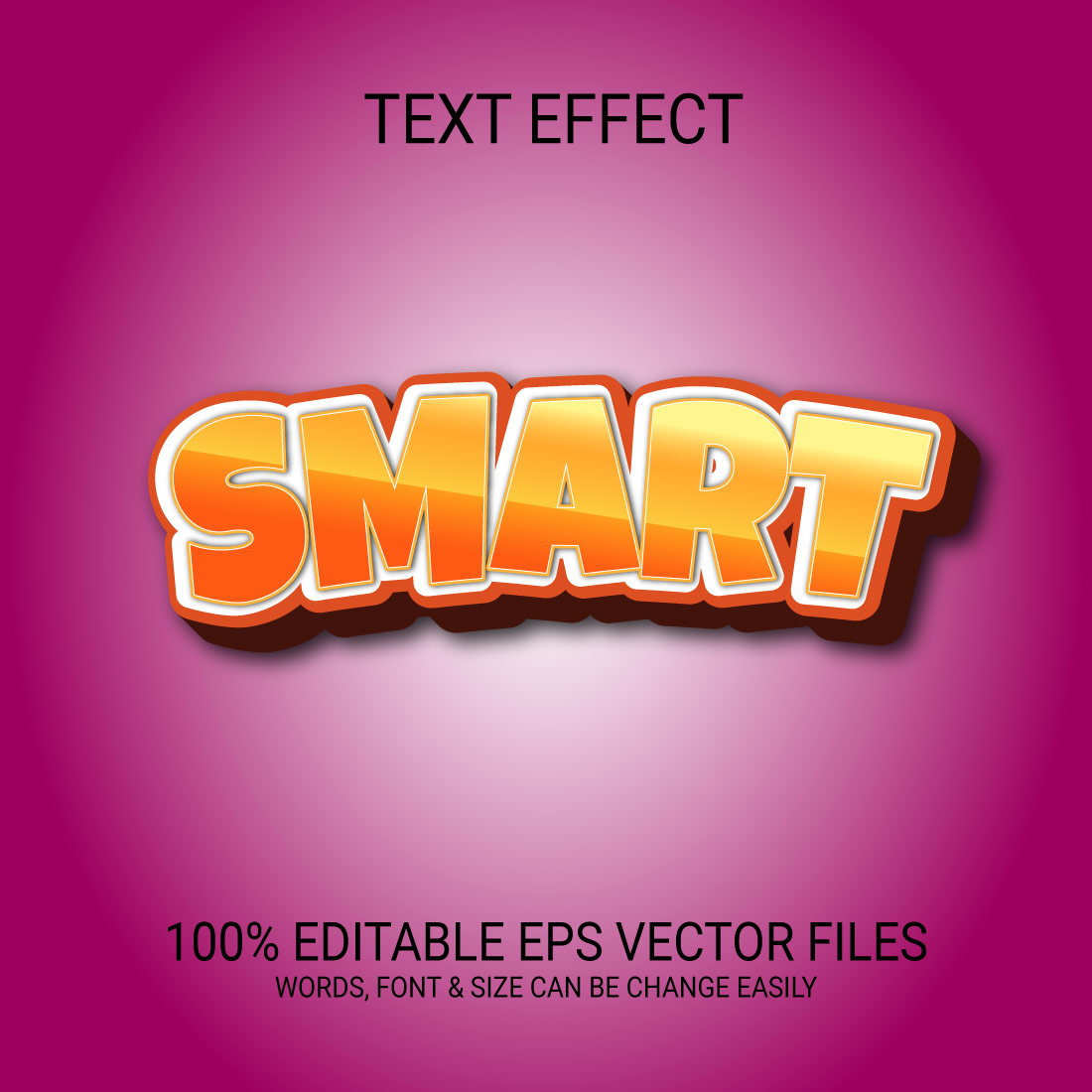 Smart 3D Fully Editable Eps Text Effect Design preview image.