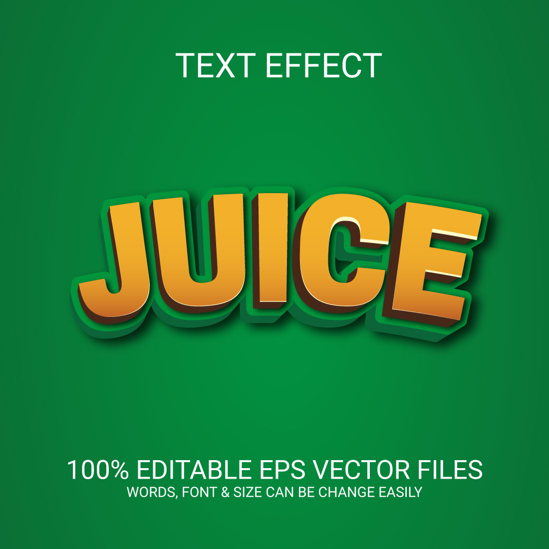 Juice 3D Vector Eps Text Effect Design cover image.