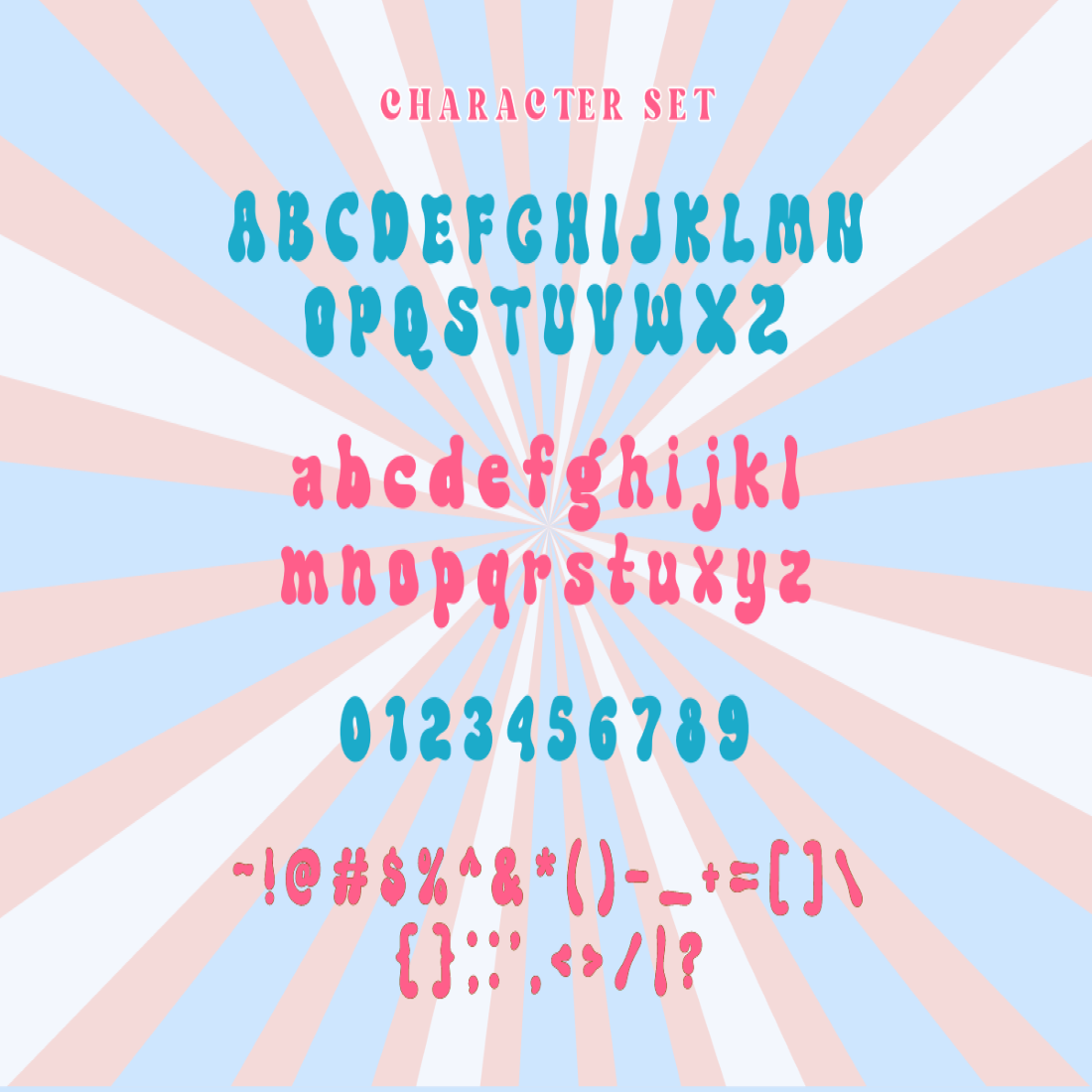 09 swipe soul fun retro groovy font character uppercase lowercase number punchtuation custom custom 625