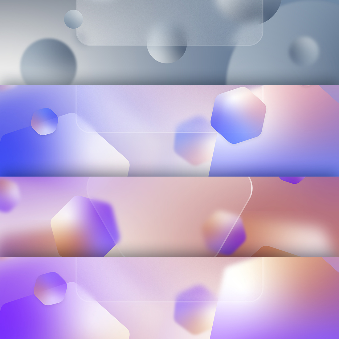 Glassmorphism Gradient Colors Background set preview image.