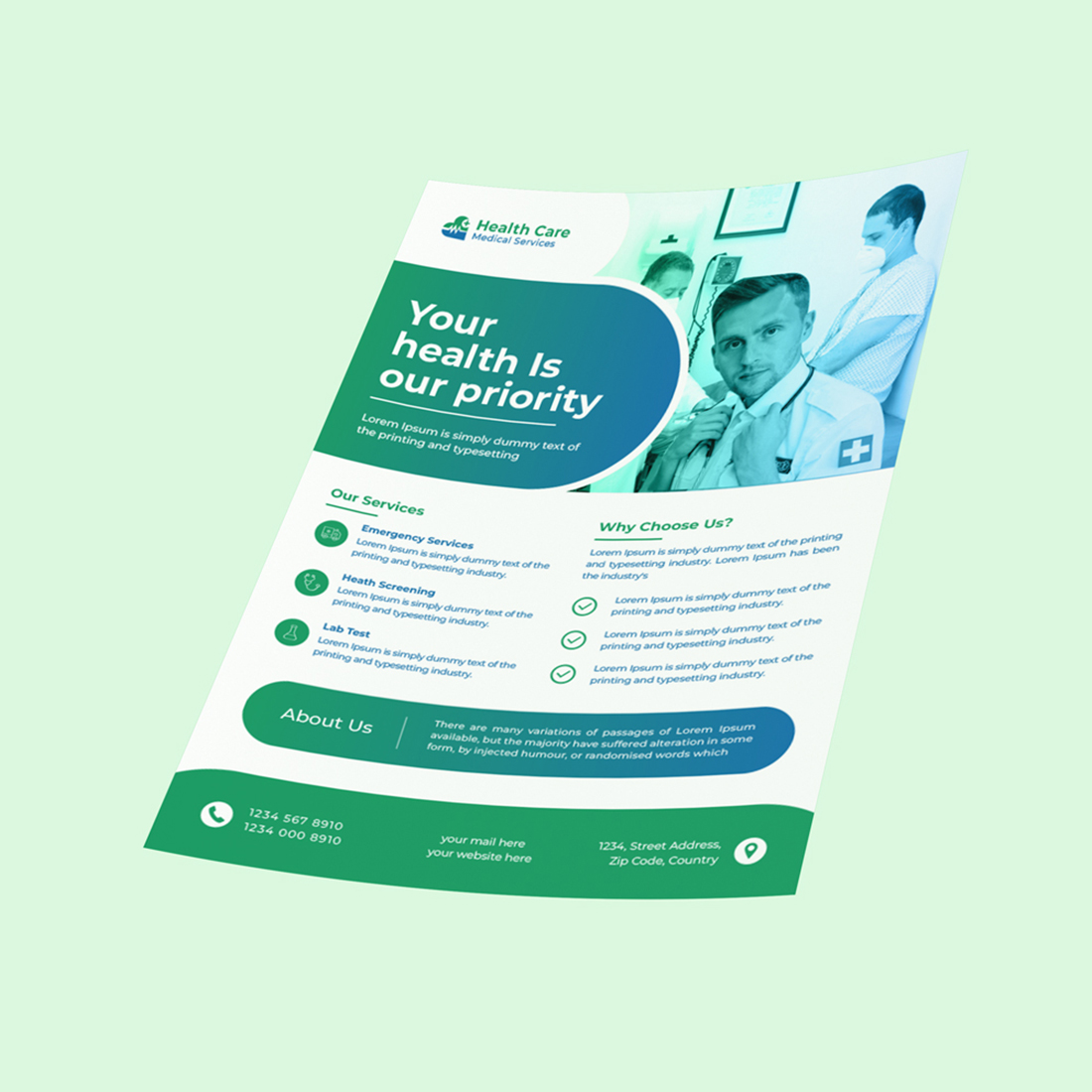 Healthcare Flyer Template cover image.