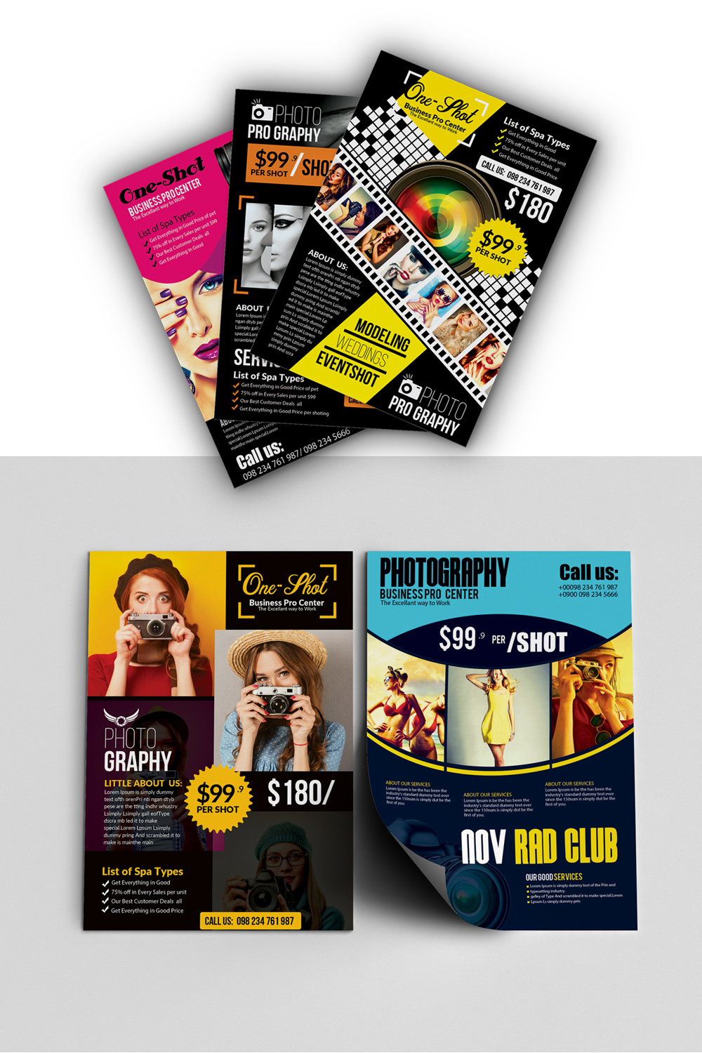 10 Print Design Photography pricing Flyers Bundle pinterest preview image.