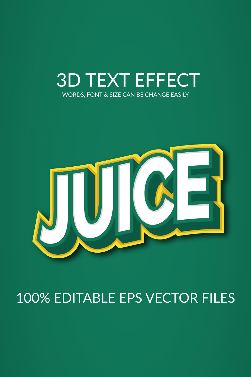 Juice 3D Editable Eps Text Effect Design pinterest preview image.