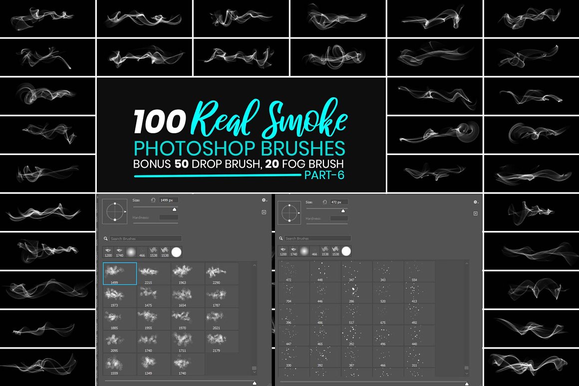 100 real smoke photoshop brushes 622