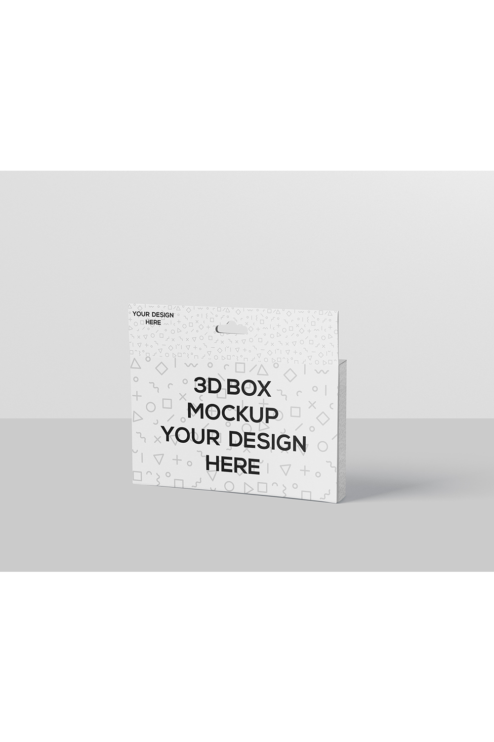 Wide Rectangle with Hanger Box Mockup pinterest preview image.