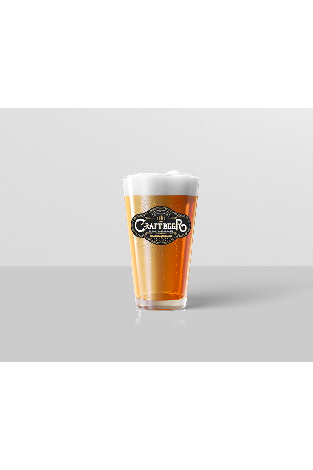 Realistic Beer Glass Mockup pinterest preview image.