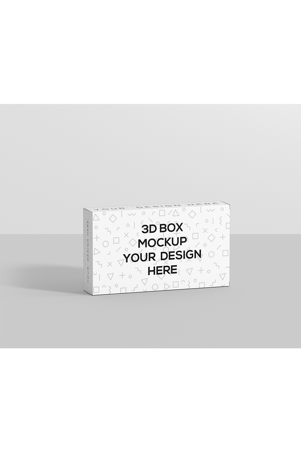 Wide Flat Rectangle Box Mockup pinterest preview image.