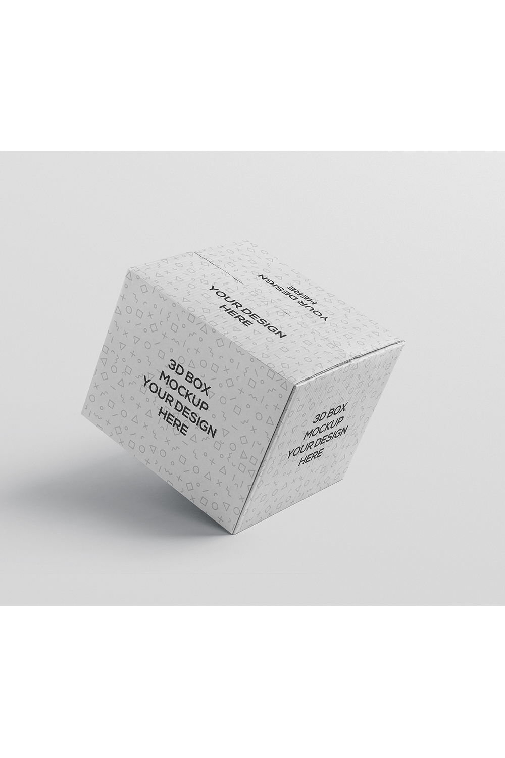 Square Cardboard Packaging Box Mockup pinterest preview image.