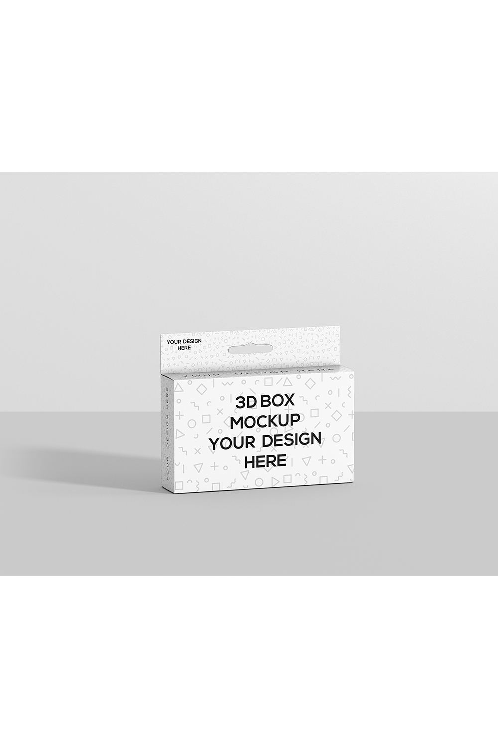 Wide Flat Rectangle Box with Hanger Mockup pinterest preview image.