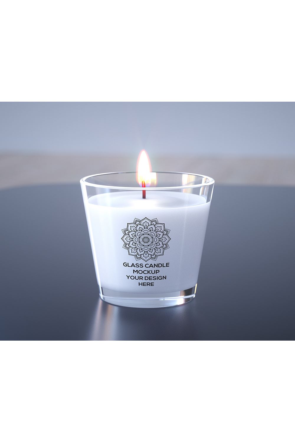 Glass Candle Mockup pinterest preview image.