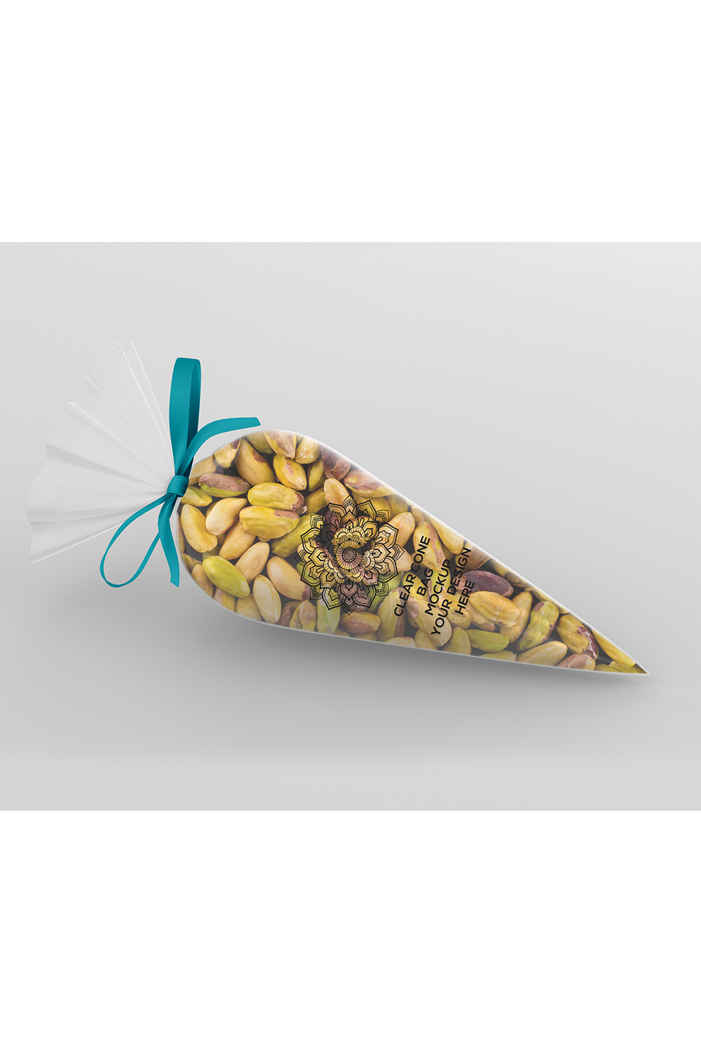 Clear Large Cone Bag Mockup pinterest preview image.