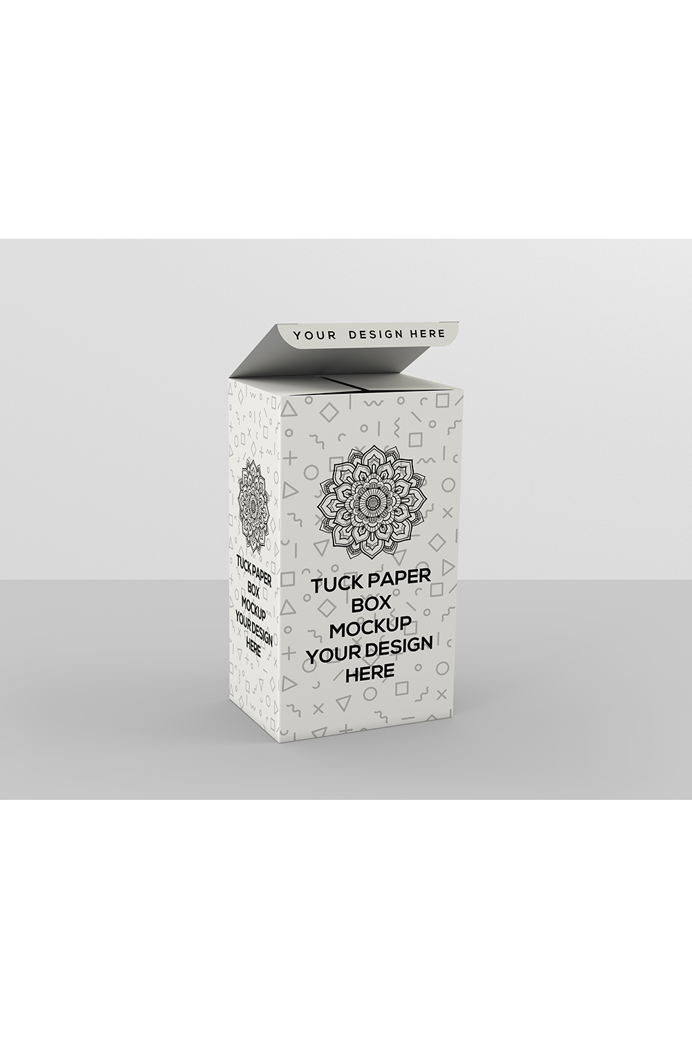Top Lid Tuck Packaging Box Mockup pinterest preview image.