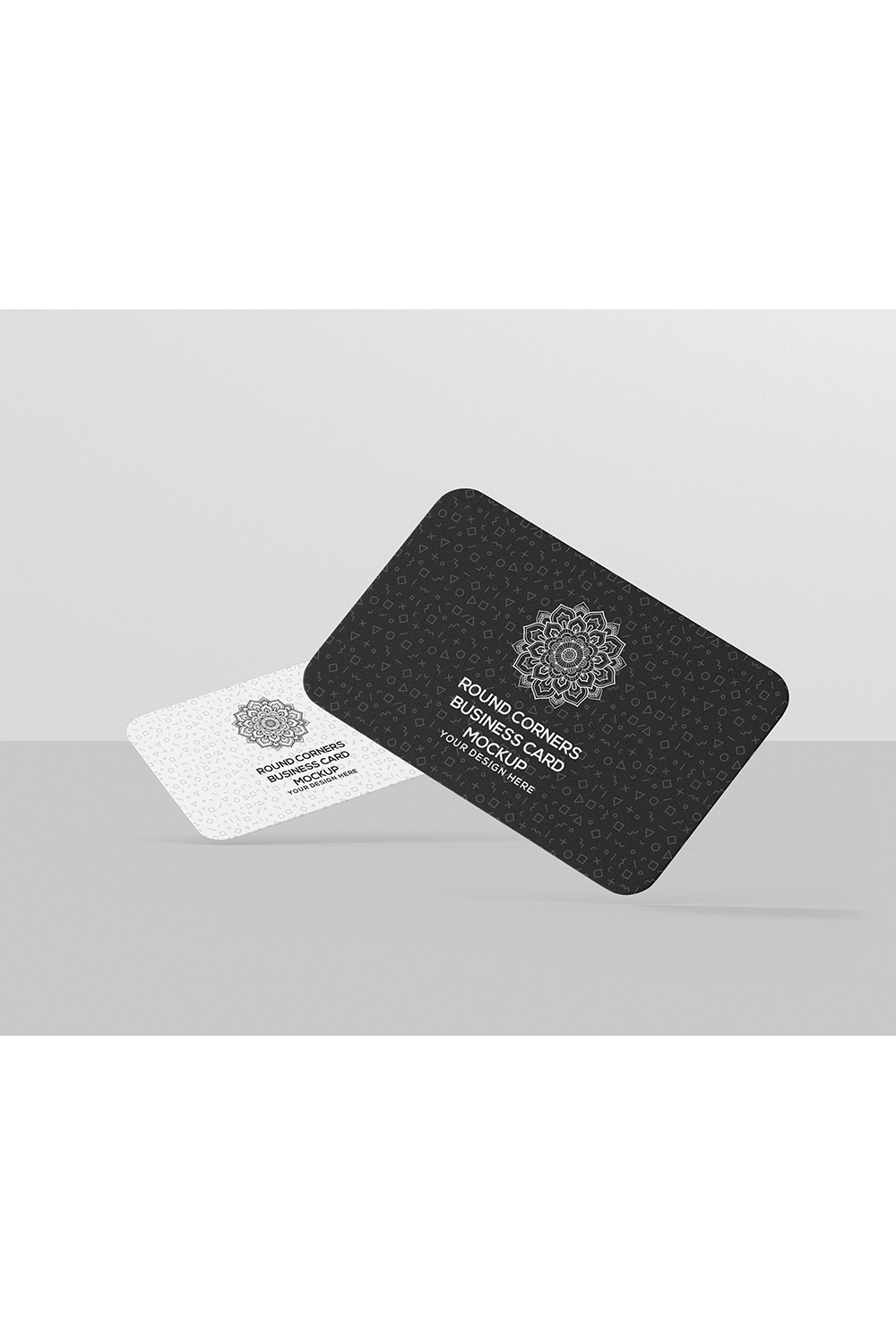 Round Corners Business Cards Mockup pinterest preview image.