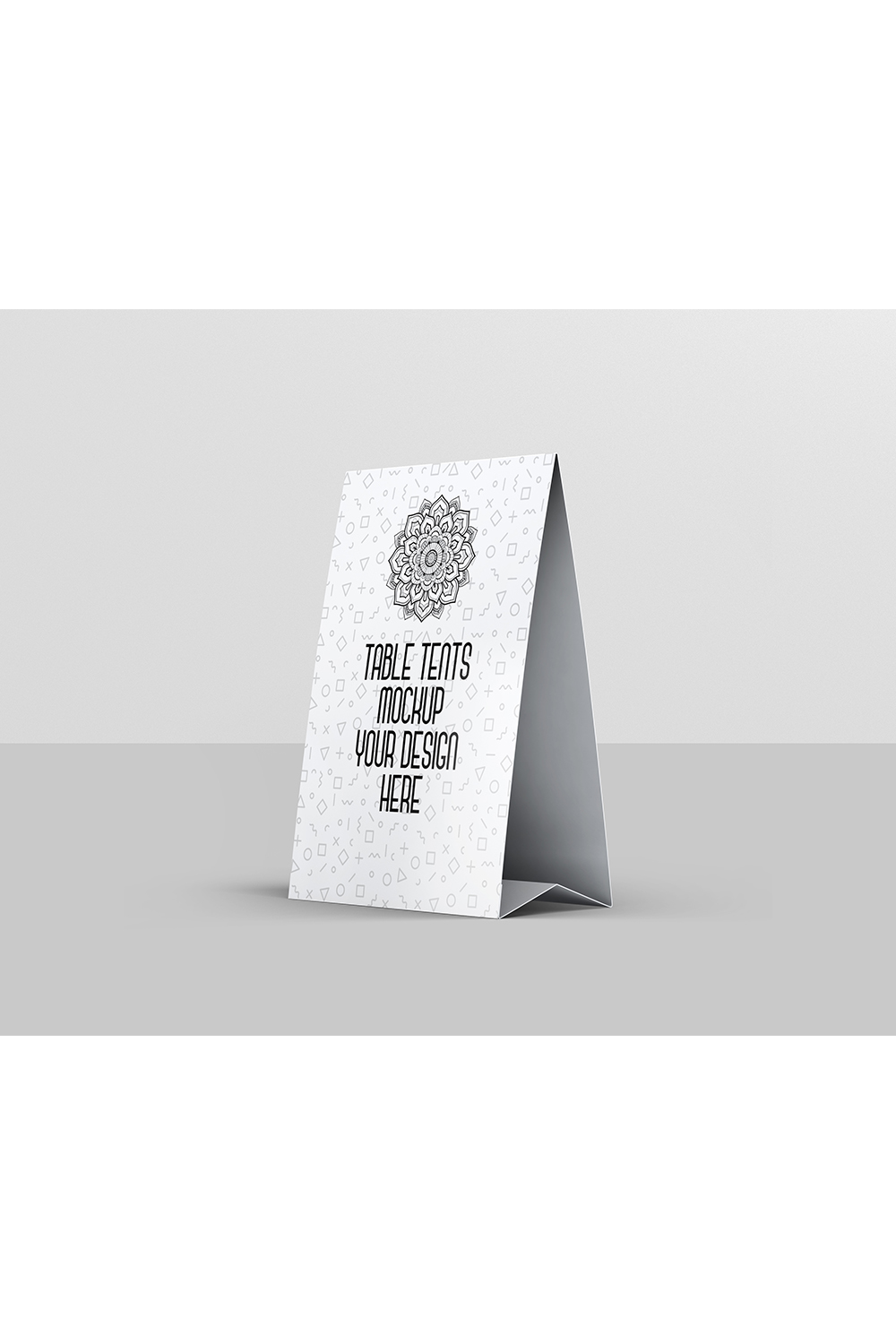 Table Tents Mockup pinterest preview image.