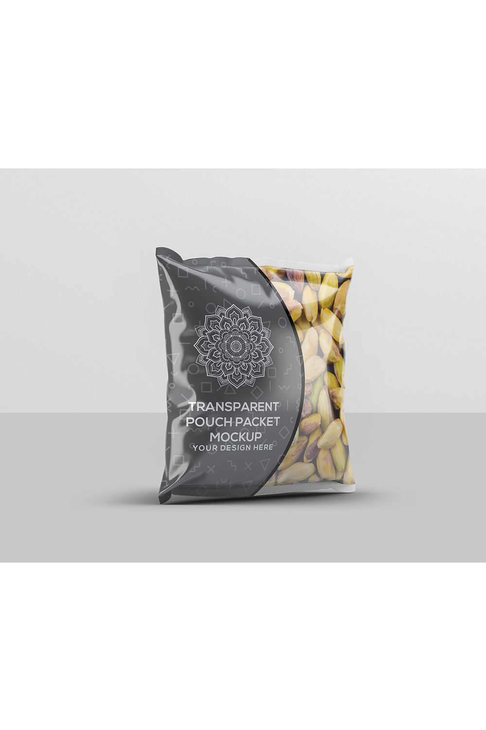 Transparent Pouch Packet Mockup pinterest preview image.
