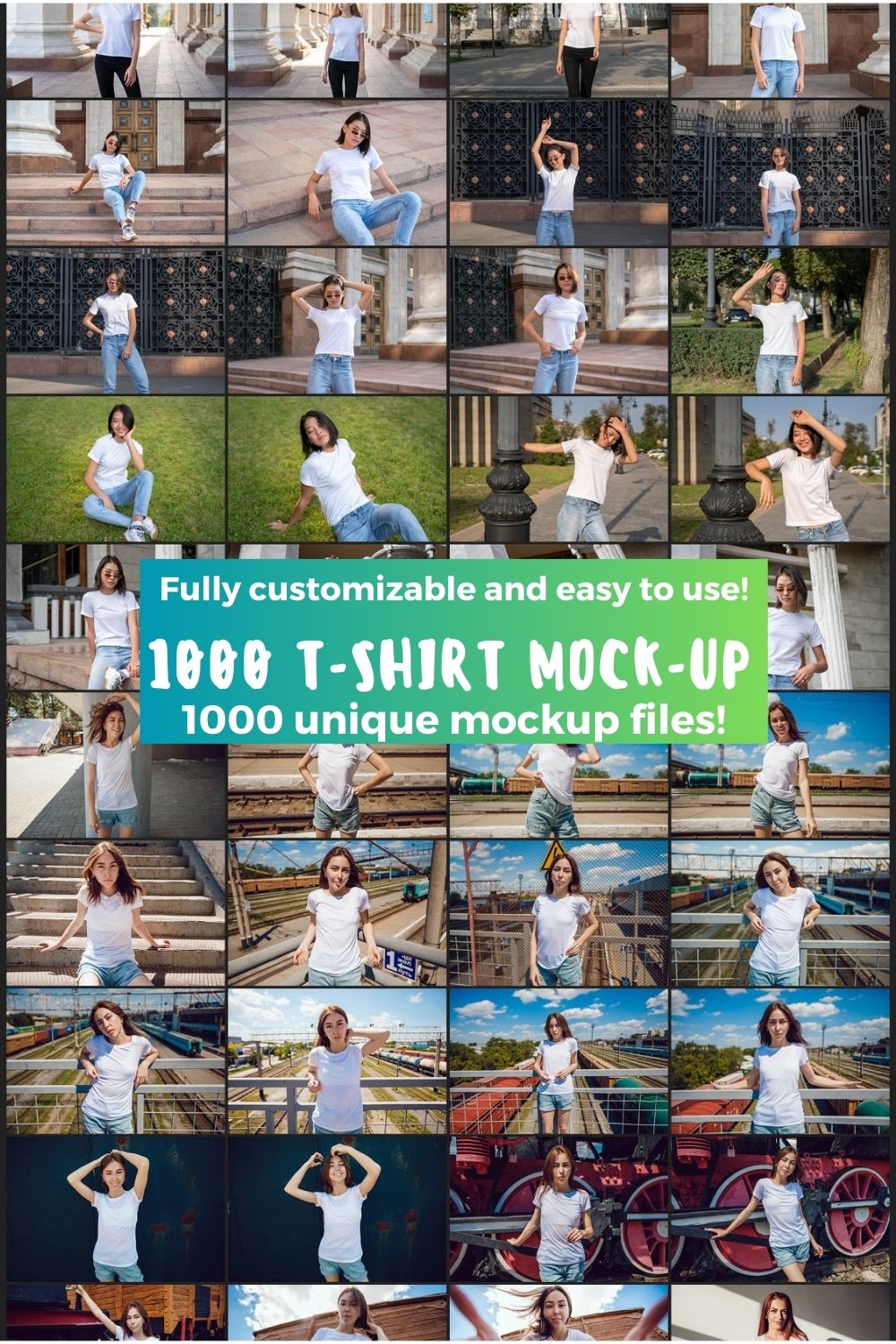Create Eye-Catching T-Shirt Designs with 1000 Unique Mock-Up Files pinterest preview image.