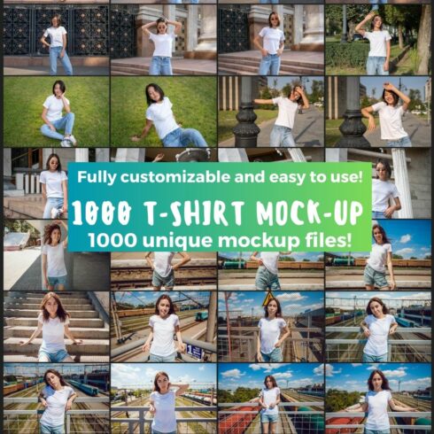 Create Eye-Catching T-Shirt Designs with 1000 Unique Mock-Up Files cover image.