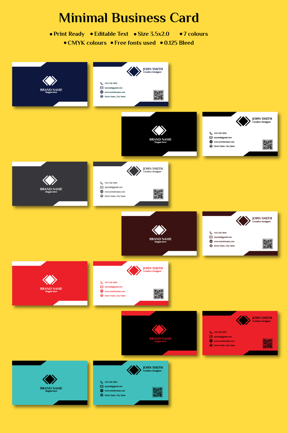 Attractive & Minimal Business Card Design pinterest preview image.