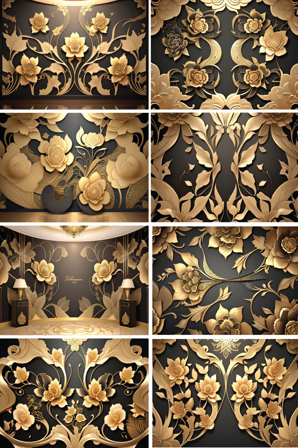 70+ Plus Luxury Black and Golden Background Wallpaper for 7$ only pinterest preview image.