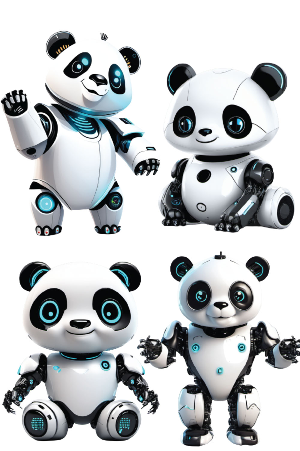 28 Happy Robot Panda Png for 7$ only pinterest preview image.