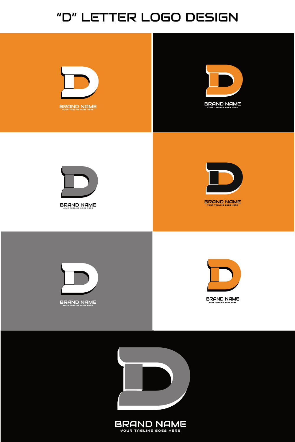 D letter logo pinterest preview image.