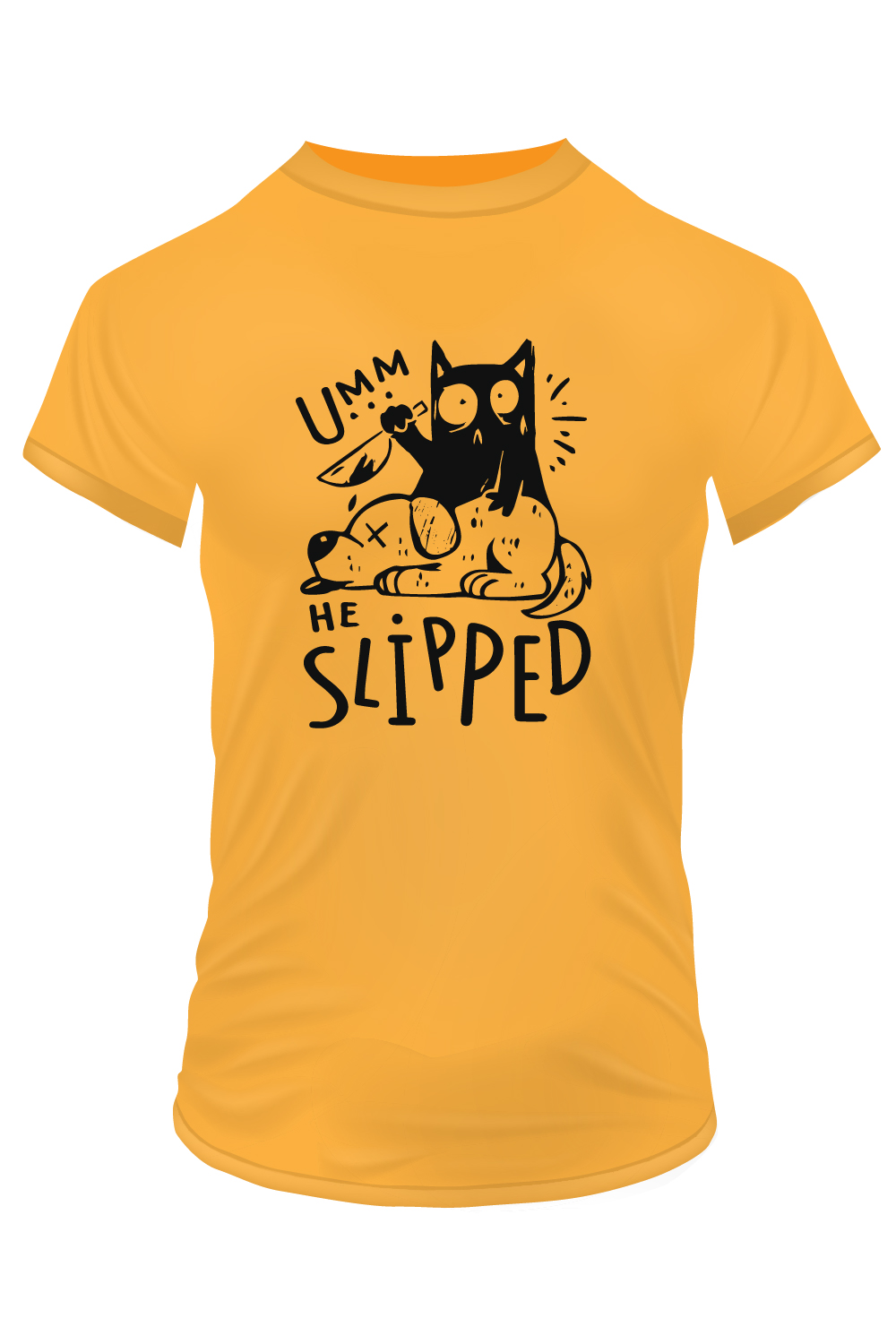 Umm, he slipped Cute funny cat killed or murdered the dog Vector Illustration for tshirt pinterest preview image.