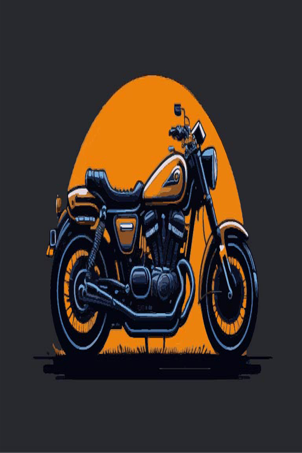 Biker T-Shirt Design and Logo Illustration pinterest preview image.