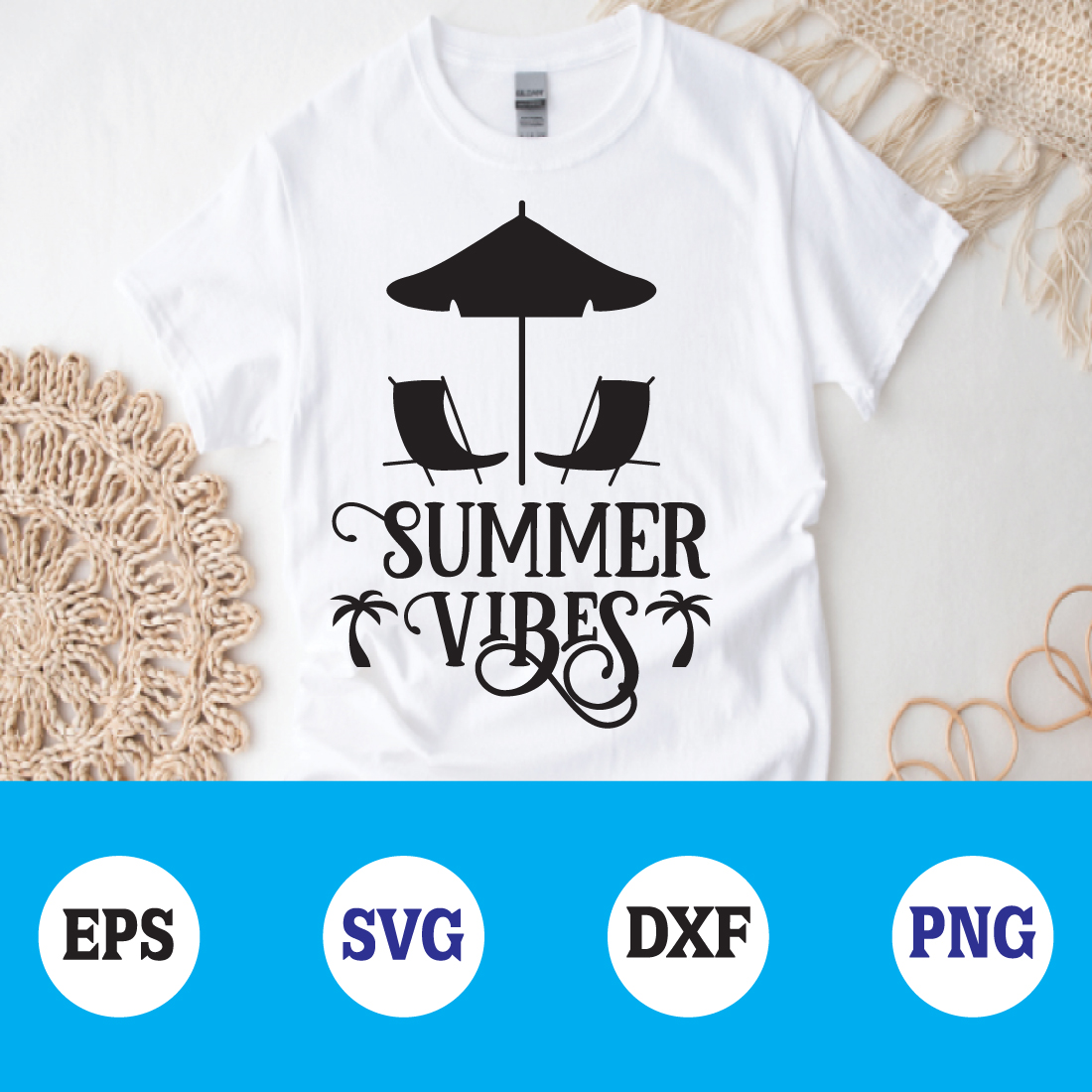 Summer vibes svg preview image.