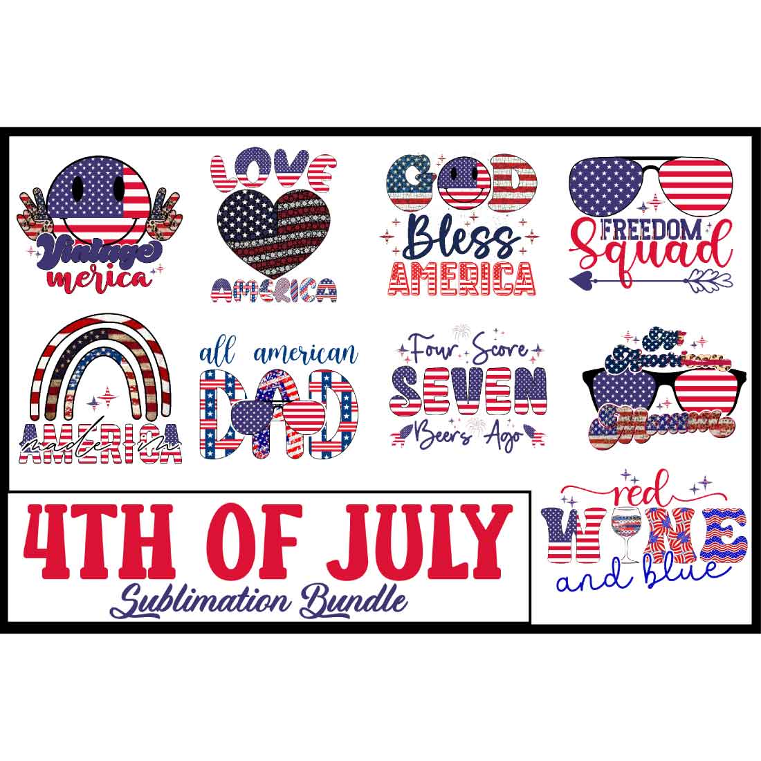 4th Of July Sublimation Bundle preview image.