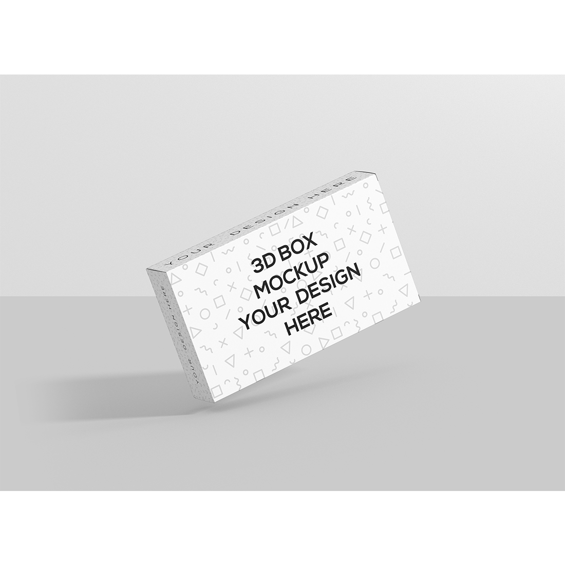 Wide Flat Rectangle Box Mockup cover image.