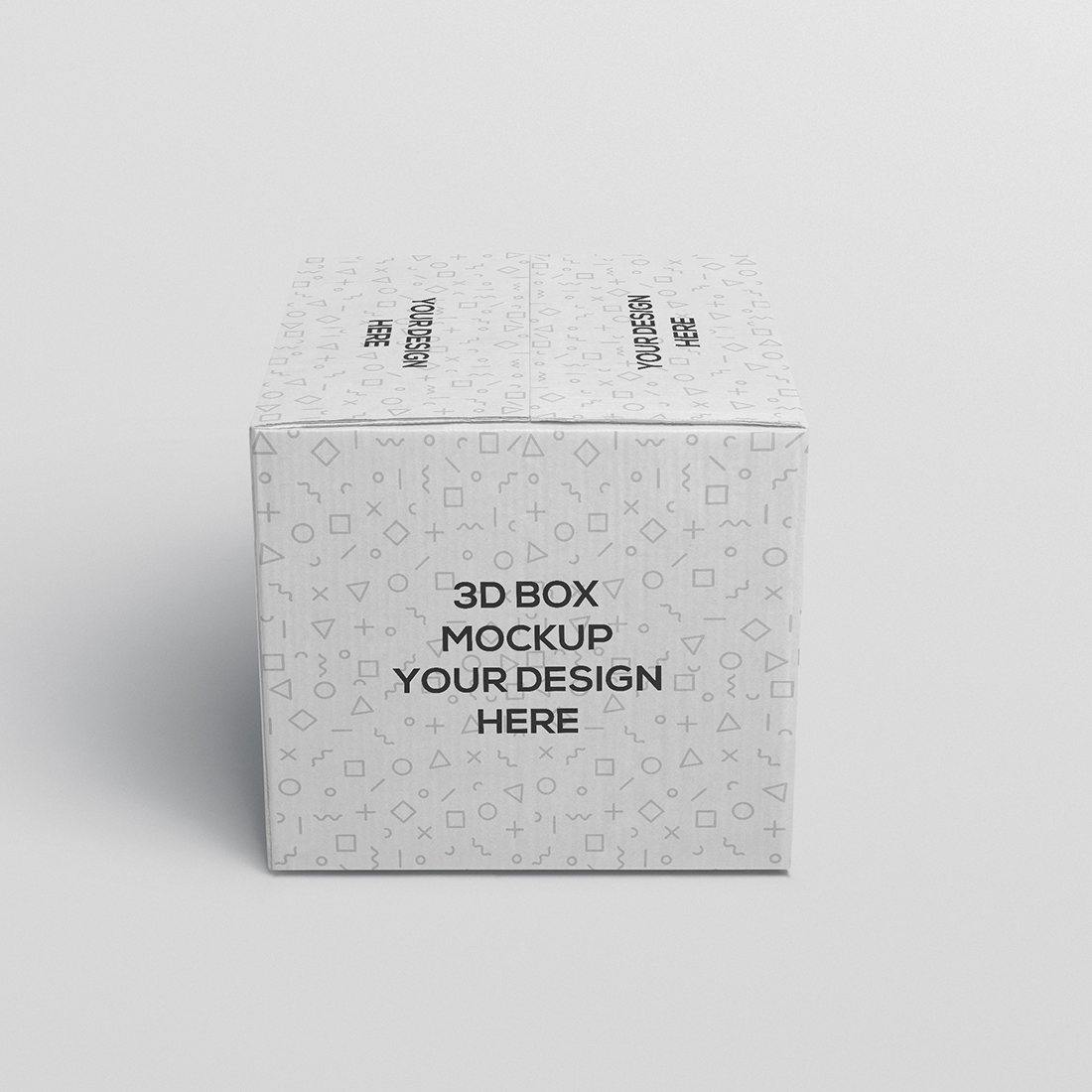Square Cardboard Packaging Box Mockup preview image.
