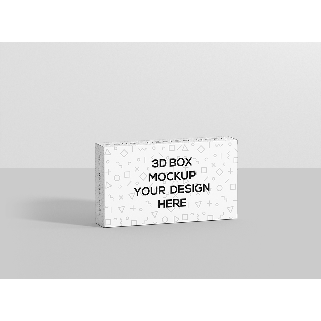 Wide Flat Rectangle Box Mockup preview image.