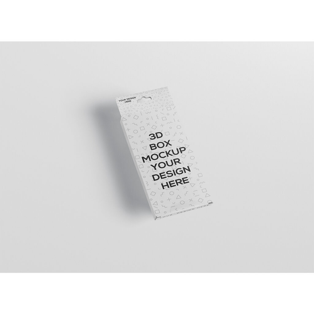 High Rectangle Box with Hanger Mockup - MasterBundles