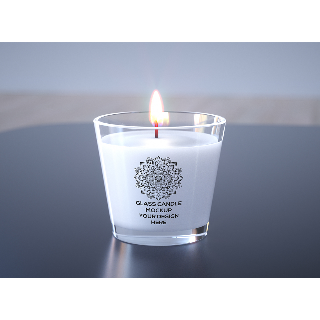 Glass Candle Mockup preview image.