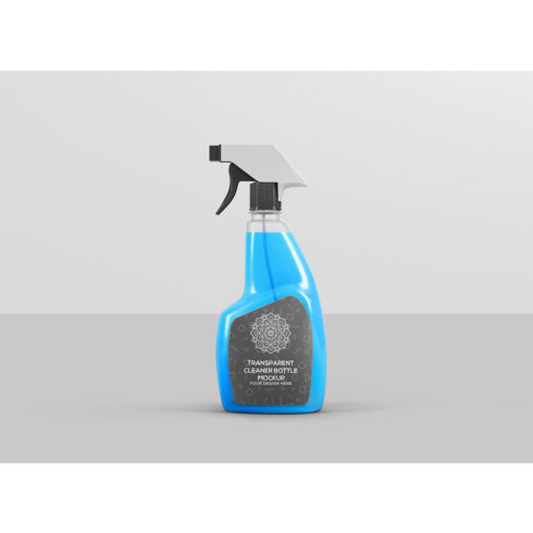 Transparent Cleaner Bottle Mockup cover image.