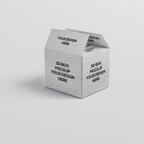 Square Cardboard Packaging Box Mockup cover image.