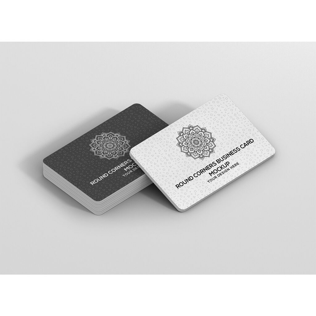 Stack Round Corners Business Card Mockup - MasterBundles