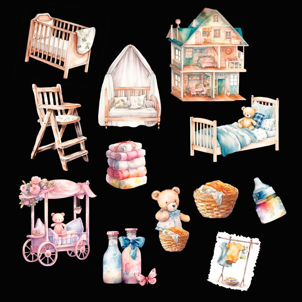 baby accessories clipart