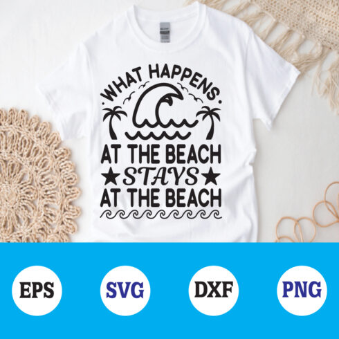 what happen at the beach stays at the beach svg cover image.