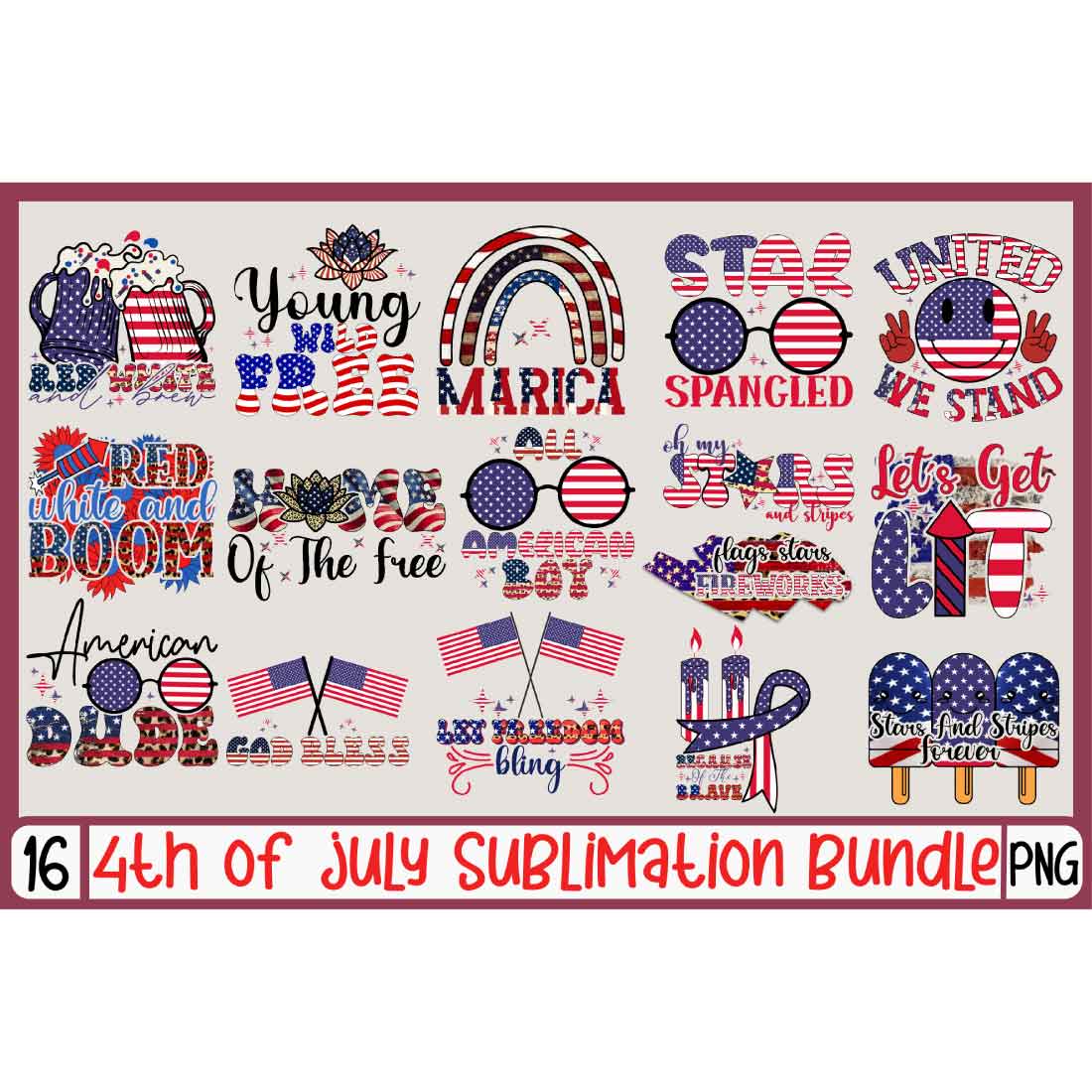 4th Of July Sublimation Bundle preview image.