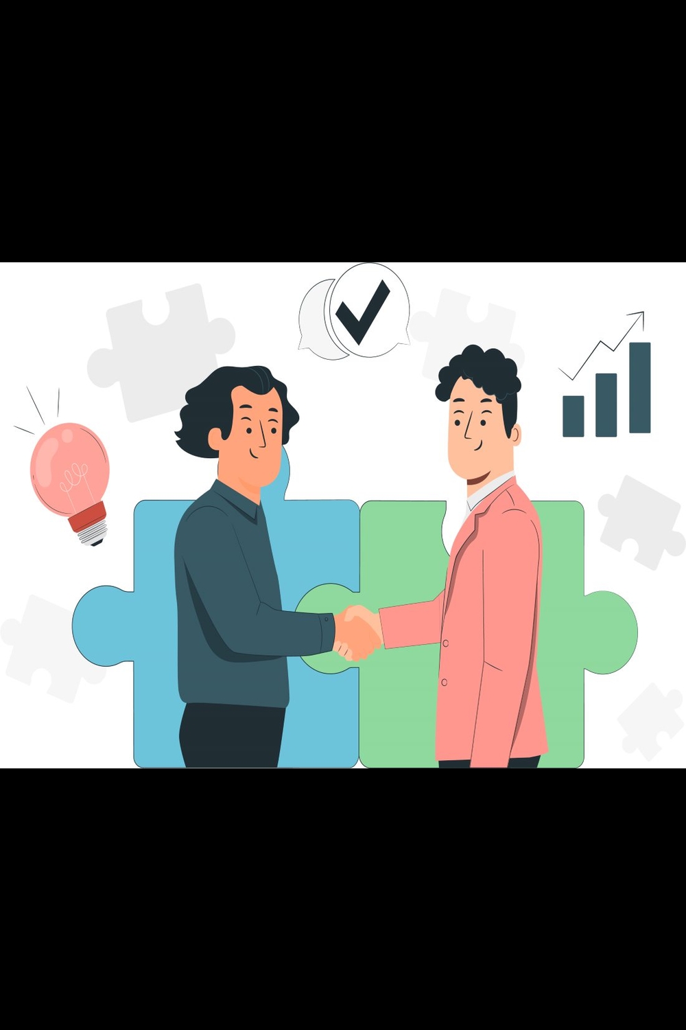 business partnership meeting vector illustration pinterest preview image.