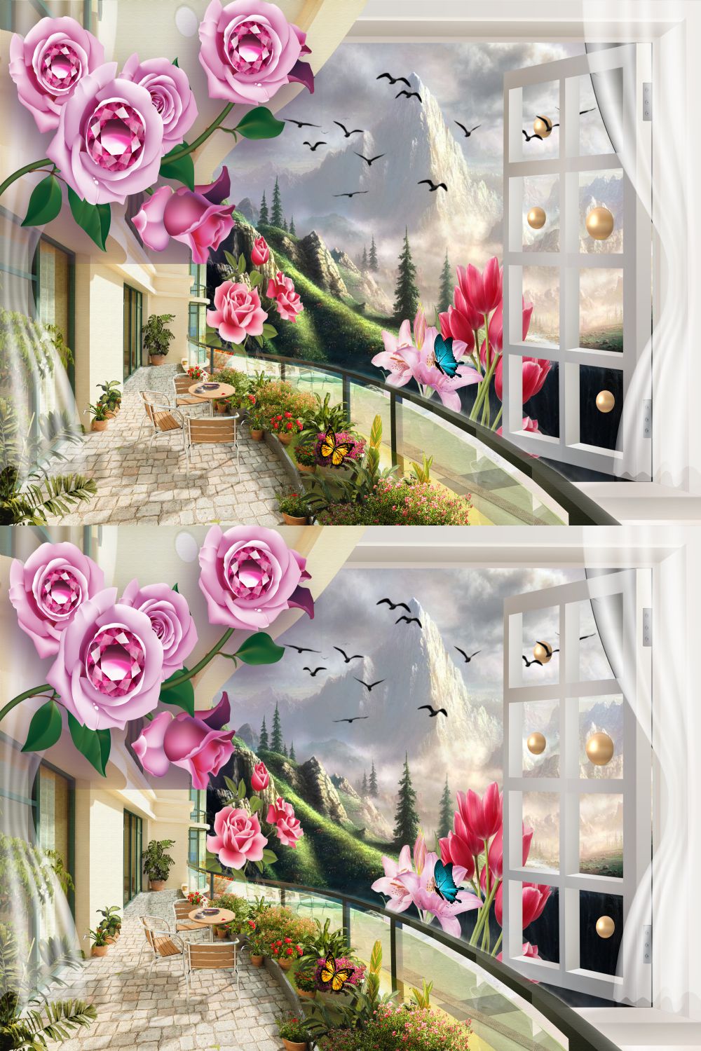 beautiful 3d fantasy flower and butterfly fantasy wallpaper pinterest preview image.