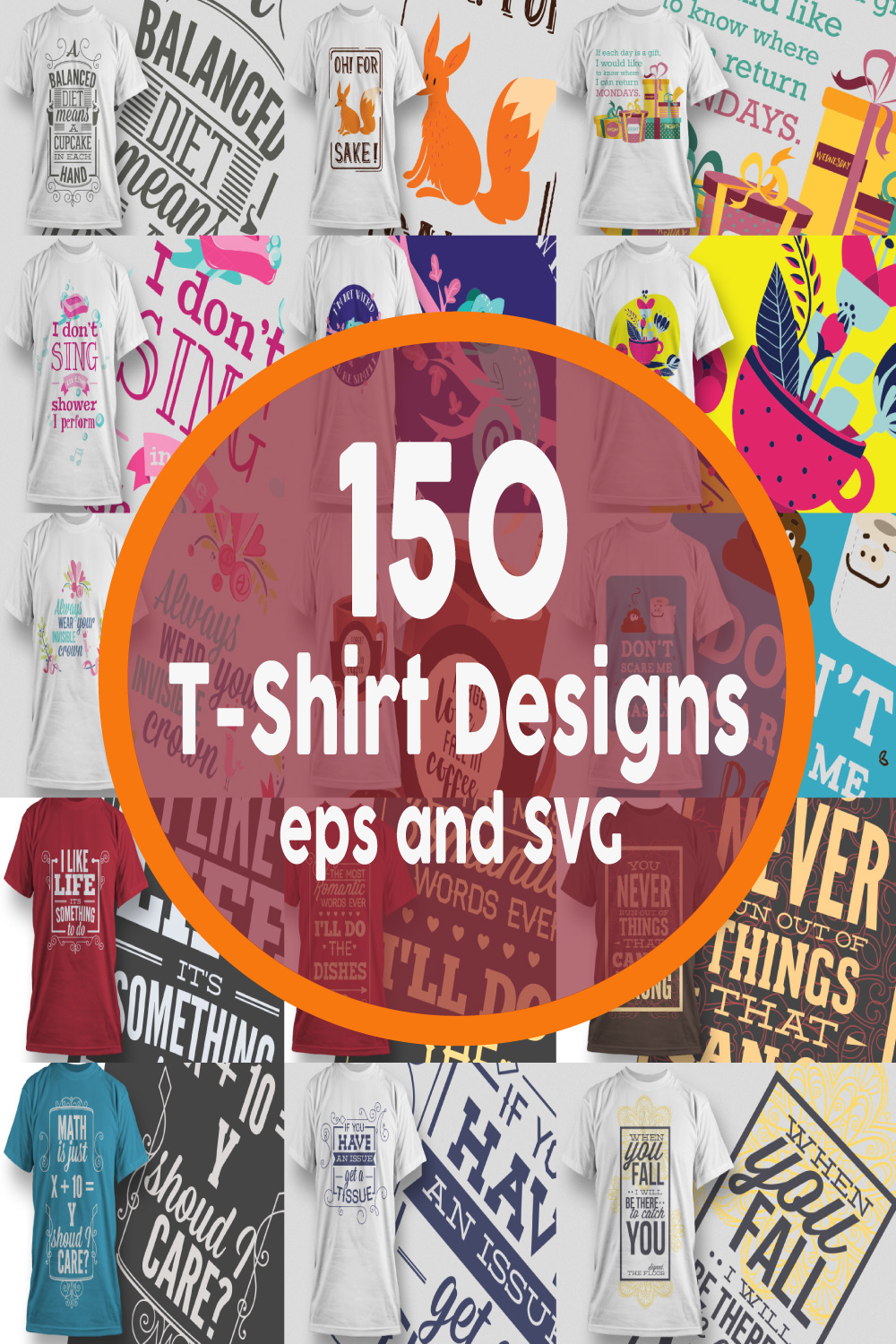 T-Shirt designs eps and SVG pinterest preview image.