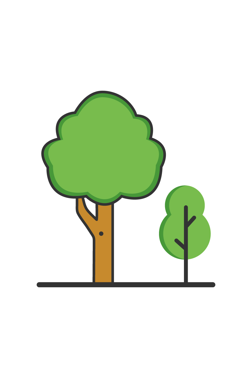 Tree Illustration On White Background pinterest preview image.