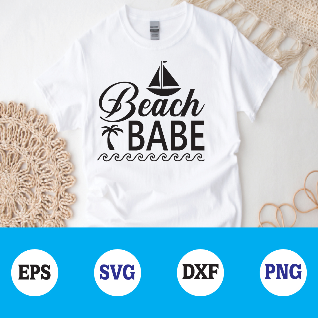 beach babe svg design preview image.