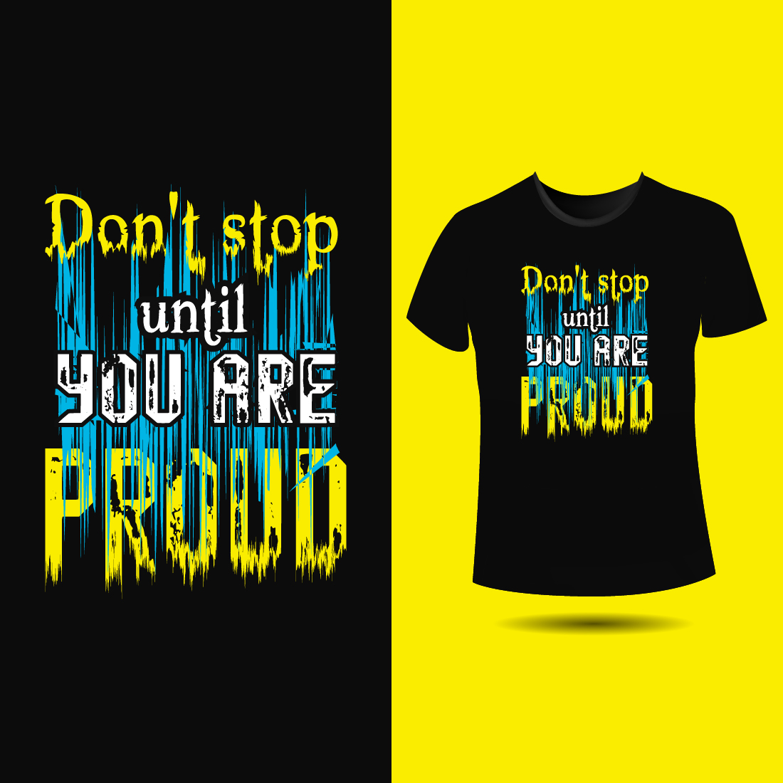 Typography t-shirt design motivational quotes preview image.