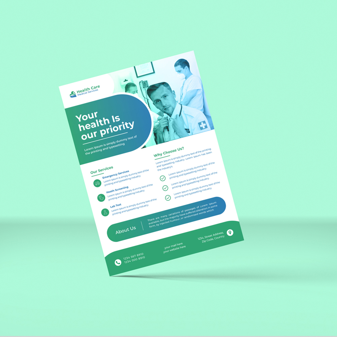 Healthcare Flyer Template preview image.