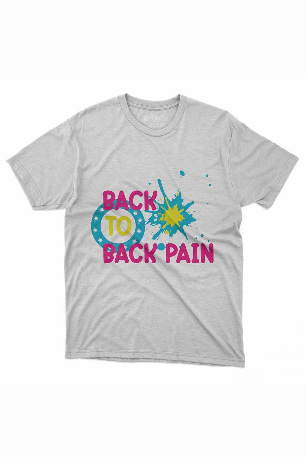 Back to back pain T-Shirt Design pinterest preview image.