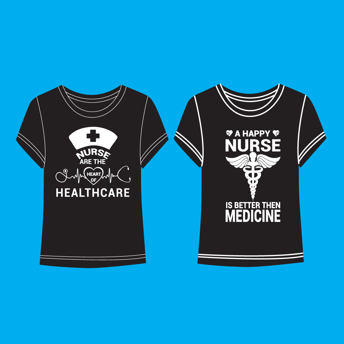 Nurse T-shirt Design preview image.